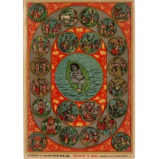 Ravi Varma Lithograph: Vishnu Avatar