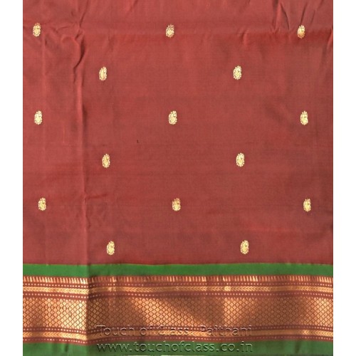 Traditional Narali Border Peacock Paithani Saree Maroon